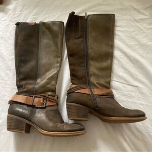 Pikolinos Knee High Leather Buckle Boots Size 41 US 9.5